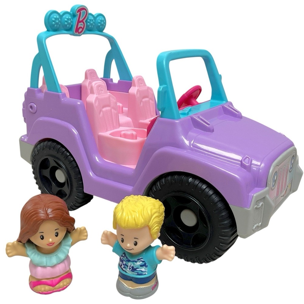 Fisher Price Little People Barbie Beach‎ Cruiser Convertible w/Figures -WORKS!